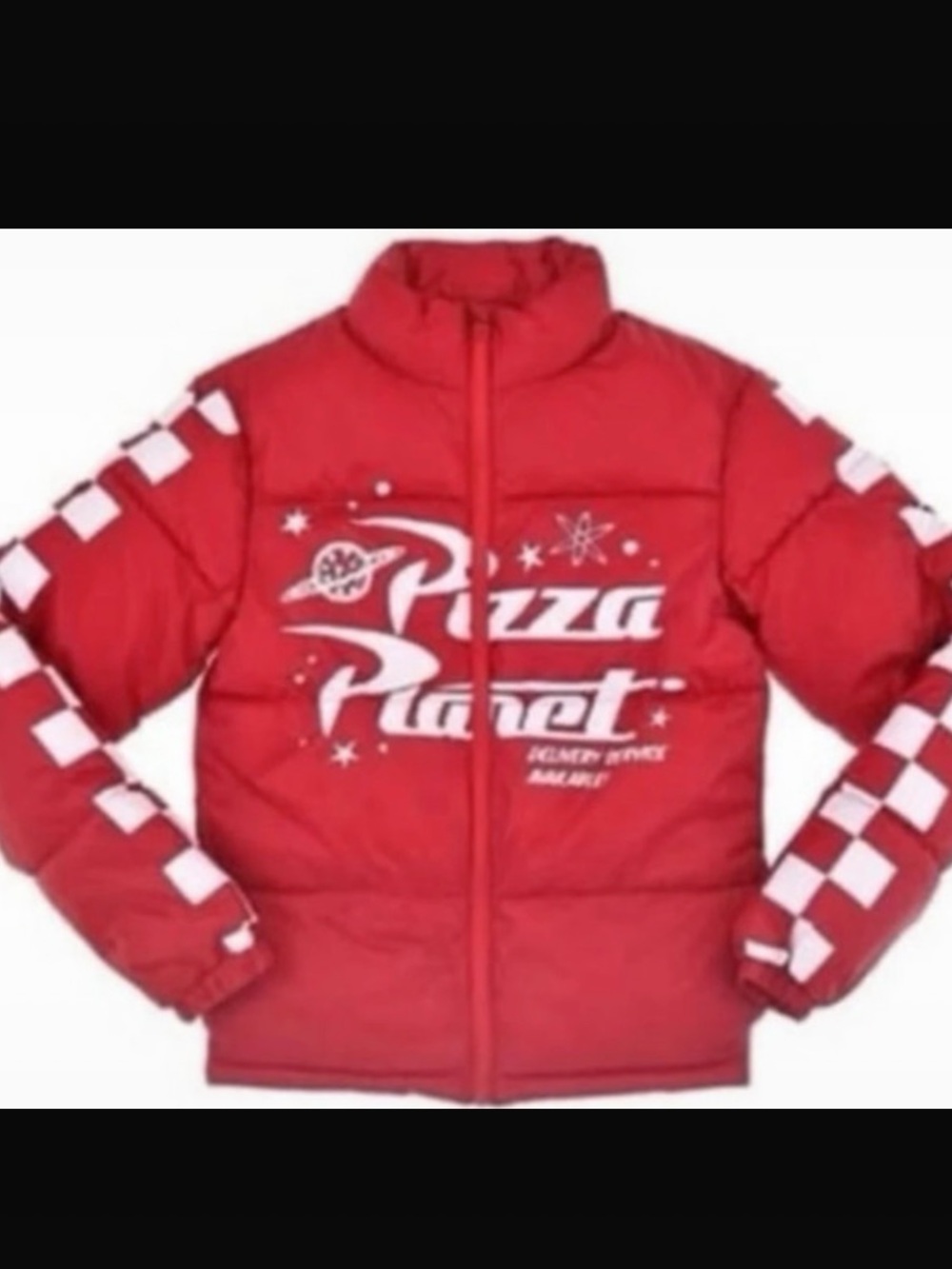 Disney Toy Story Pizza Planet Puffer Jacket Red Size large NWT